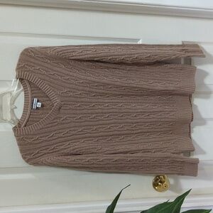 Croft & Barrow Men's Tan Cotton Cable Knit V-Neck Sweater Size XL